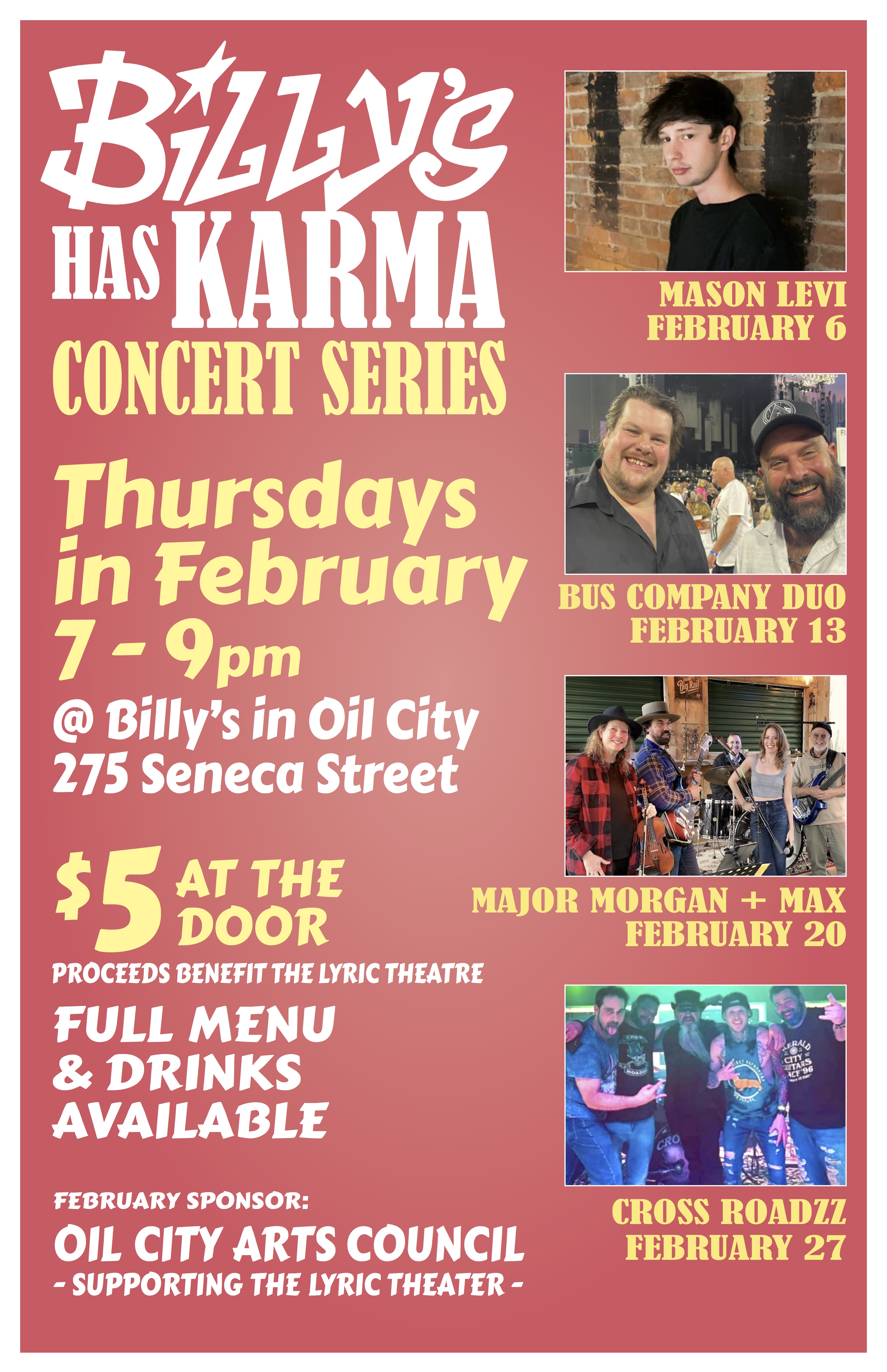 February 2025 Karma Concert line up.