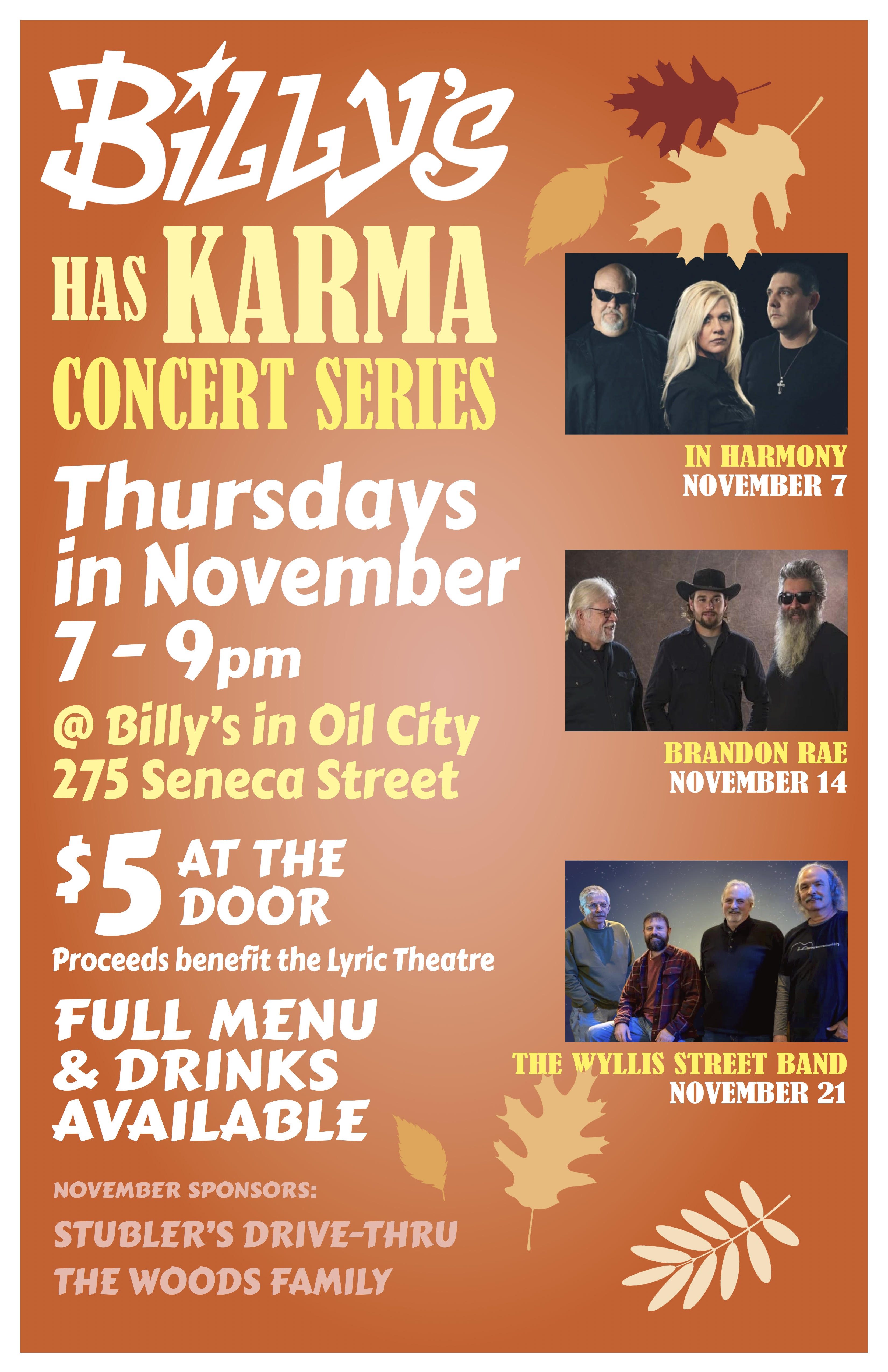 November Concert line up.